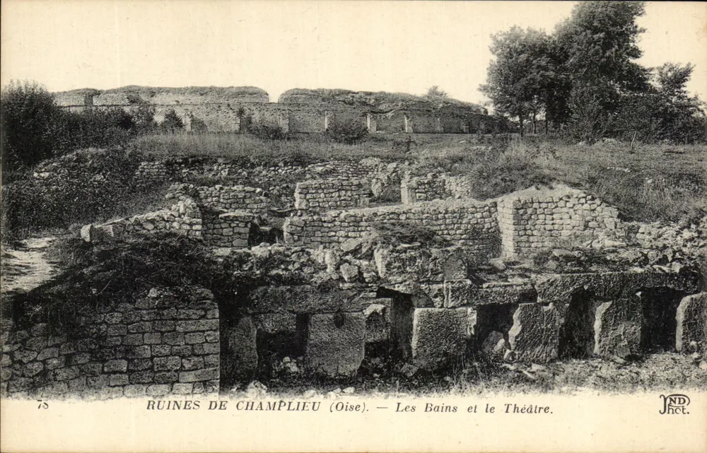 Ruinas de Champlieu (Oise) — Los Baños y el Teatro — JND Hct. - Anverso