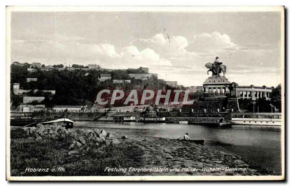 Festung Ehrenbreitstein und Kaiser-Wilhelm-Denkmal — Koblenz a. Rh. — unbekannter Verlag - Vorderseite