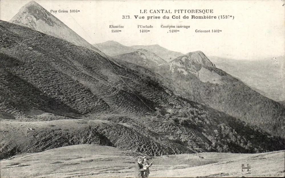 Pittoreskes Cantal — Ansicht vom Col de Rombière (151m) — B.L. I.A. n°323 - Vorderseite