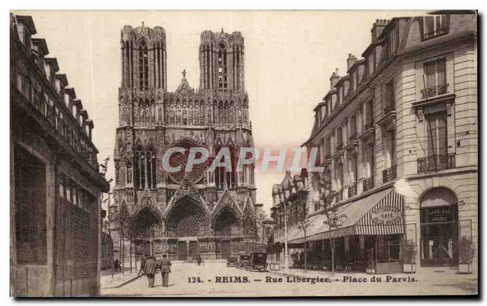 Reims — Rue Libergier - Place du Parvis — A. Quantinet, Verlag Reims - Vorderseite