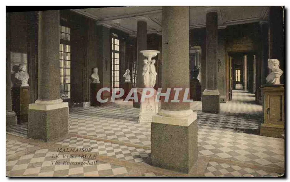 Malmaison — O Vestíbulo, O Hall de Entrada — A. Bourdier, Versailles - Frente