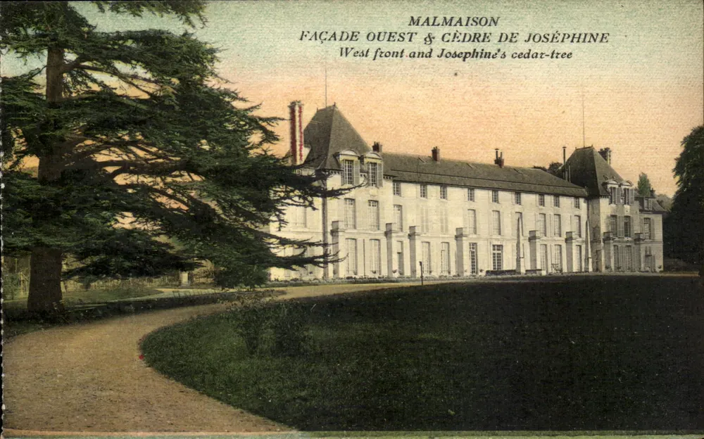 Malmaison — Fachada oeste & cedro de Joséphine — A. Bourdien, Versailles - Frente