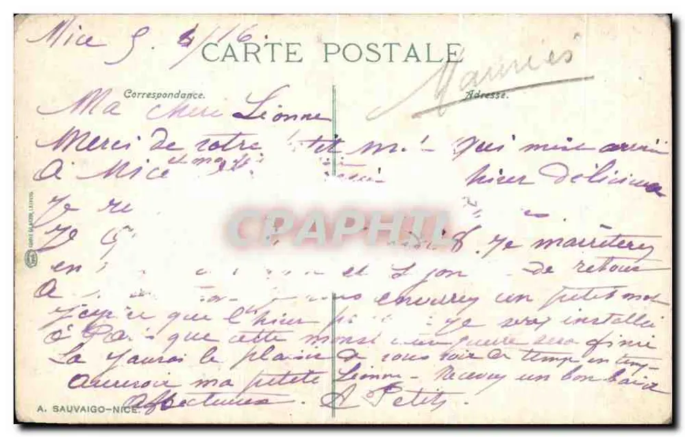 Menton. Ansicht der Bucht von Garavan und der italienischen Berge — N.D. Fotografie — Nr. 672 - Rückseite
