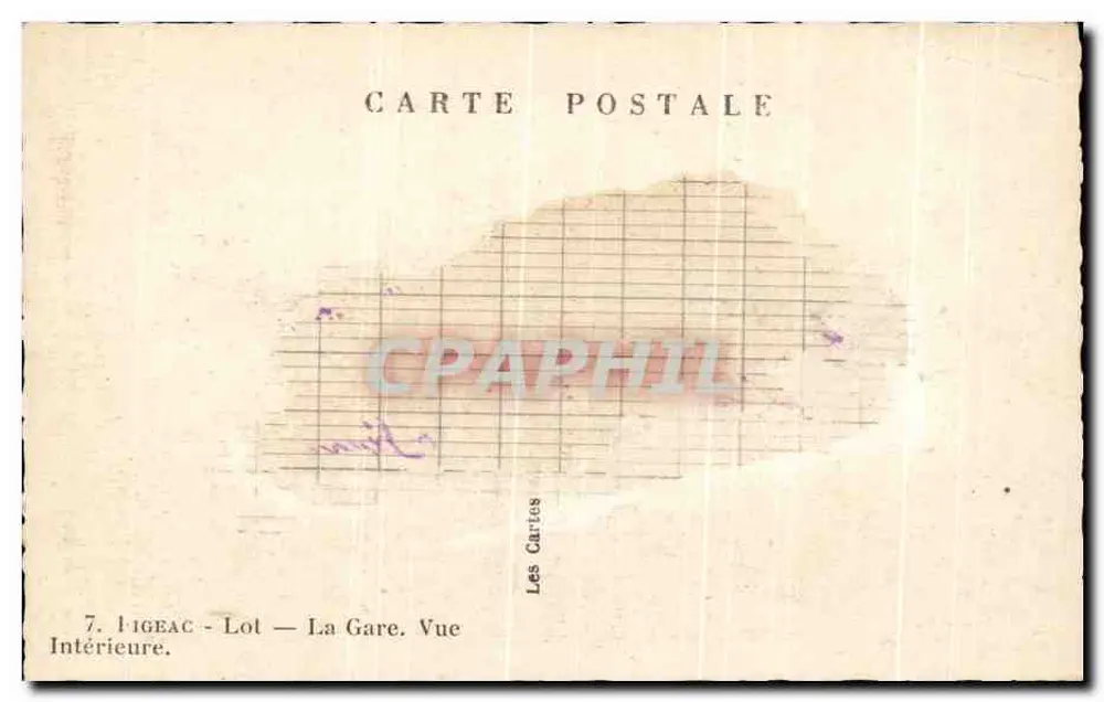 Igèac - Lot — Die Station. Innenansicht — Les Cartes - Rückseite