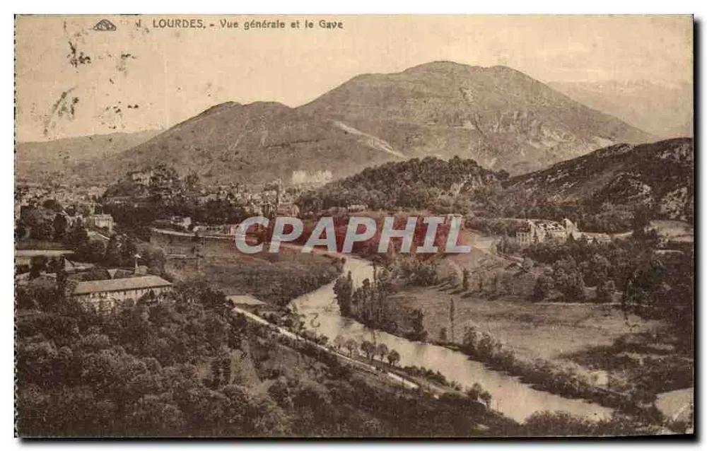 Lourdes - Vista geral e o Gave - Frente