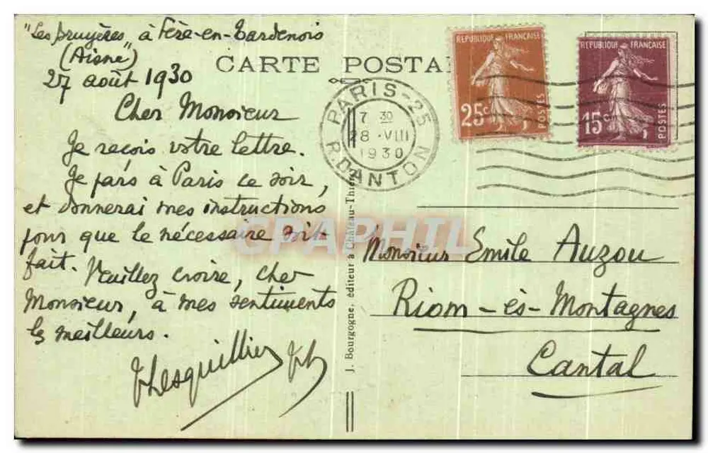 Les Bruyères — Père-en-Tardenois (Aisne) — Edit Déchery, Buchhändler - Rückseite