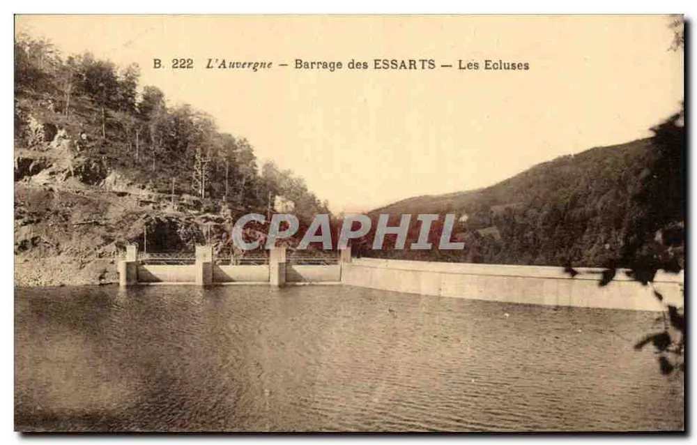 Auvergne — Staudamm der Essarts — Die Schleusen — Edition Pierre Aurilliac - Vorderseite