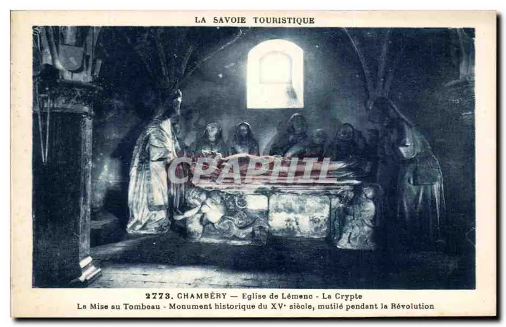 Die Beisetzung im Sarg — Grabkammer der Kirche von Lémenc — Chambéry - Vorderseite