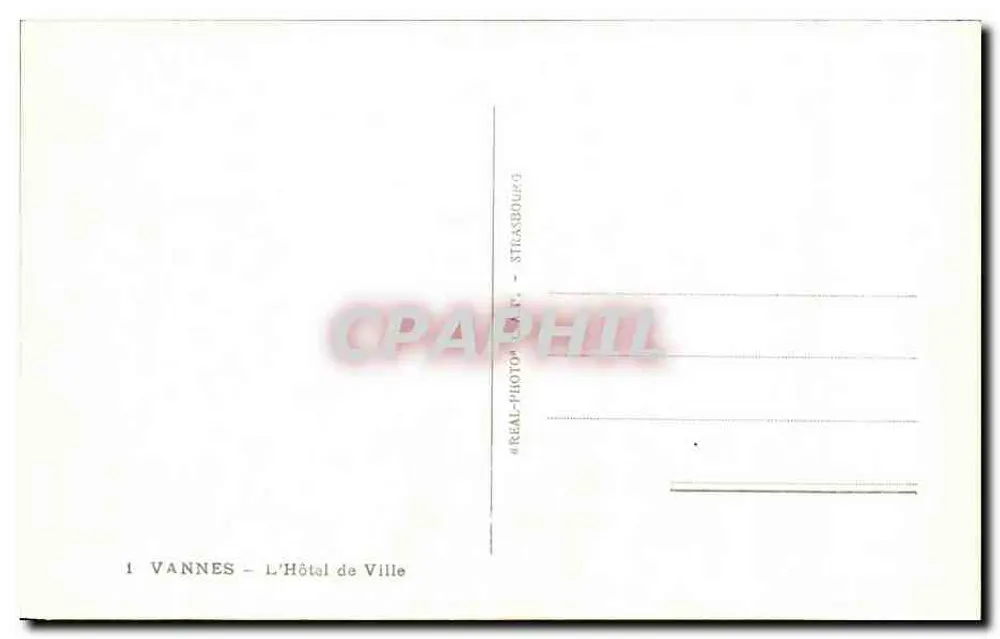 Vannes - O Hotel de Ville — editor REAL-PHOTO - n°1 - Verso