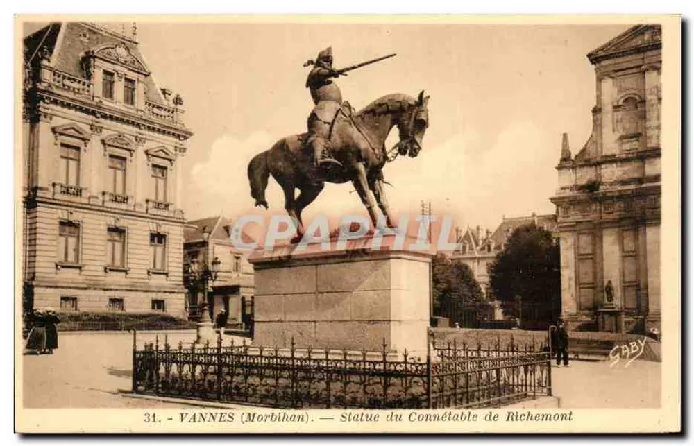 VANNES (Morbihan) — Estátua do Conde de Richemont — Edição Gaby - Frente