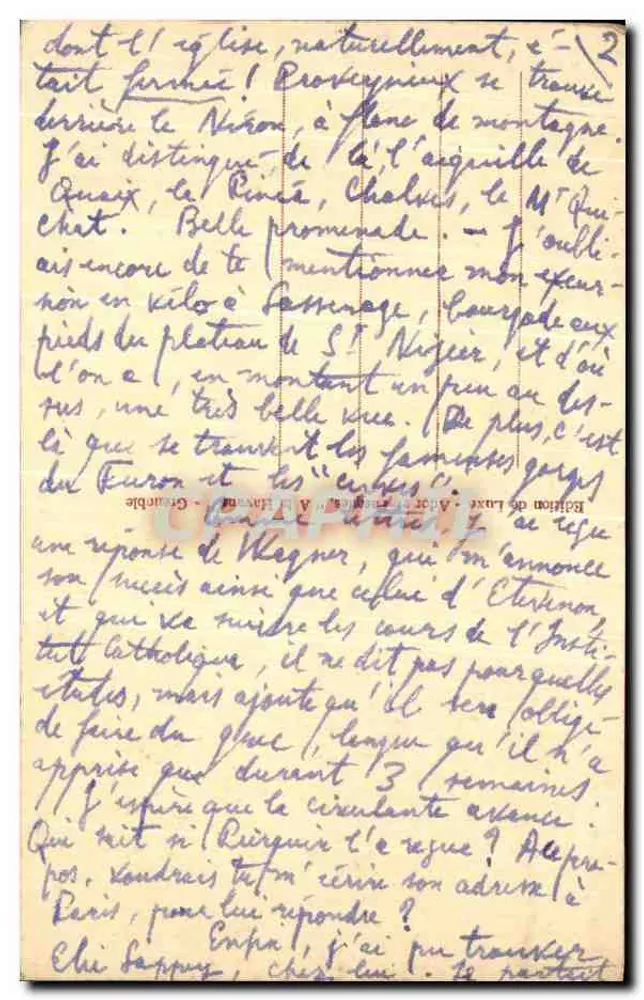 Grenoble — Der Pont de France und das Fort Rabot — Verlag A.P. - Rückseite