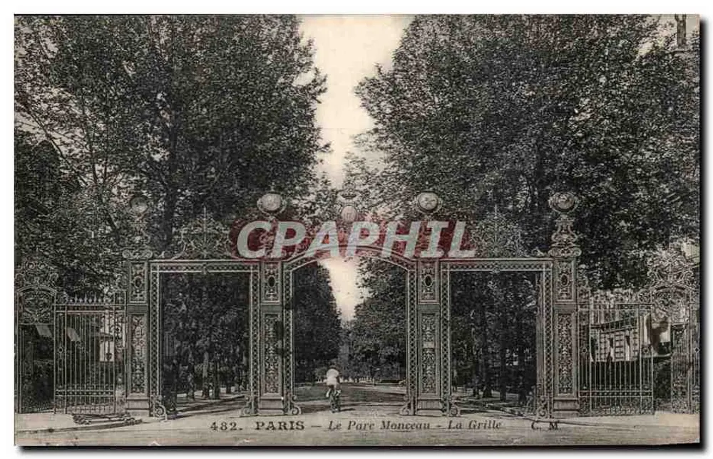 Paris - O Parc Monceau - A Grade — Edição Artística C. M., n° 482 - Frente