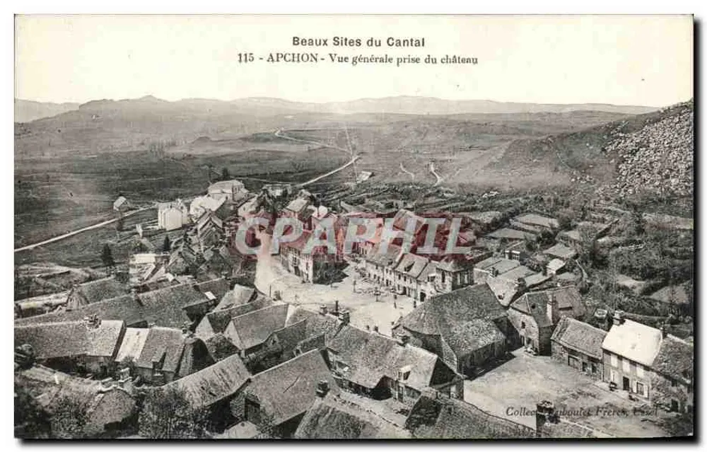 Apchon — Vista geral tirada do castelo — Coleção Souboutet Frères, Cusset - Frente