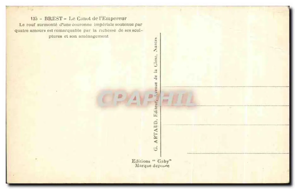 Brest — Das Kajak des Kaisers — Verlag G. ARTAUD, Nantes - Rückseite