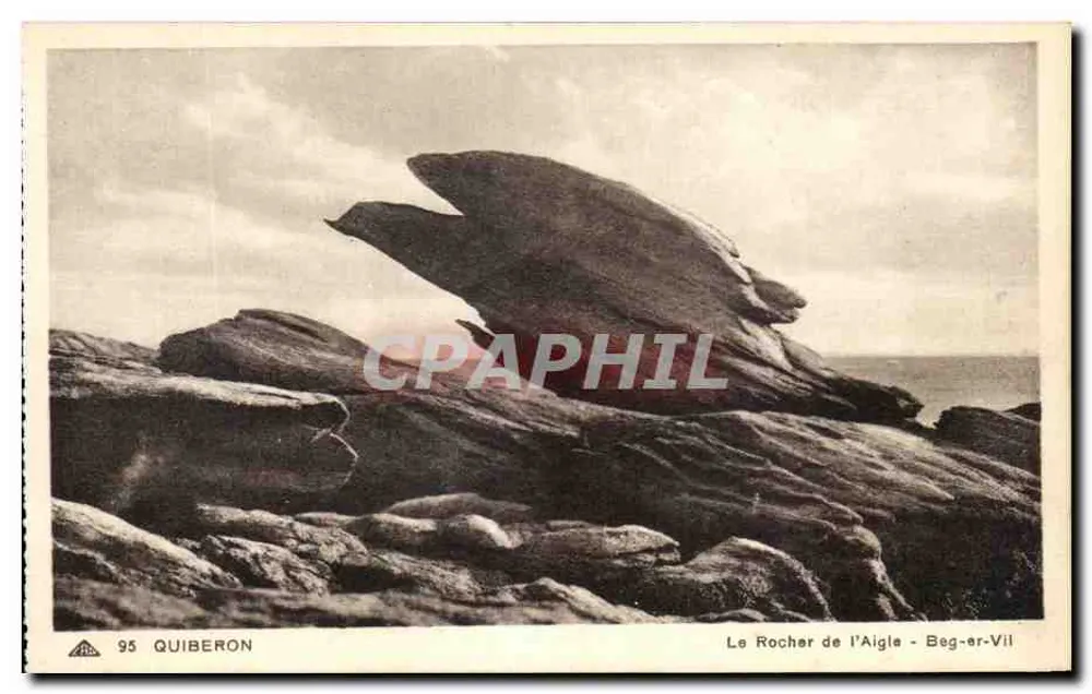 O Rocher de l'Aigle - Beg-er-Vil — Quiberon — Cie des Arts Photomécaniques, Strasbourg - Frente