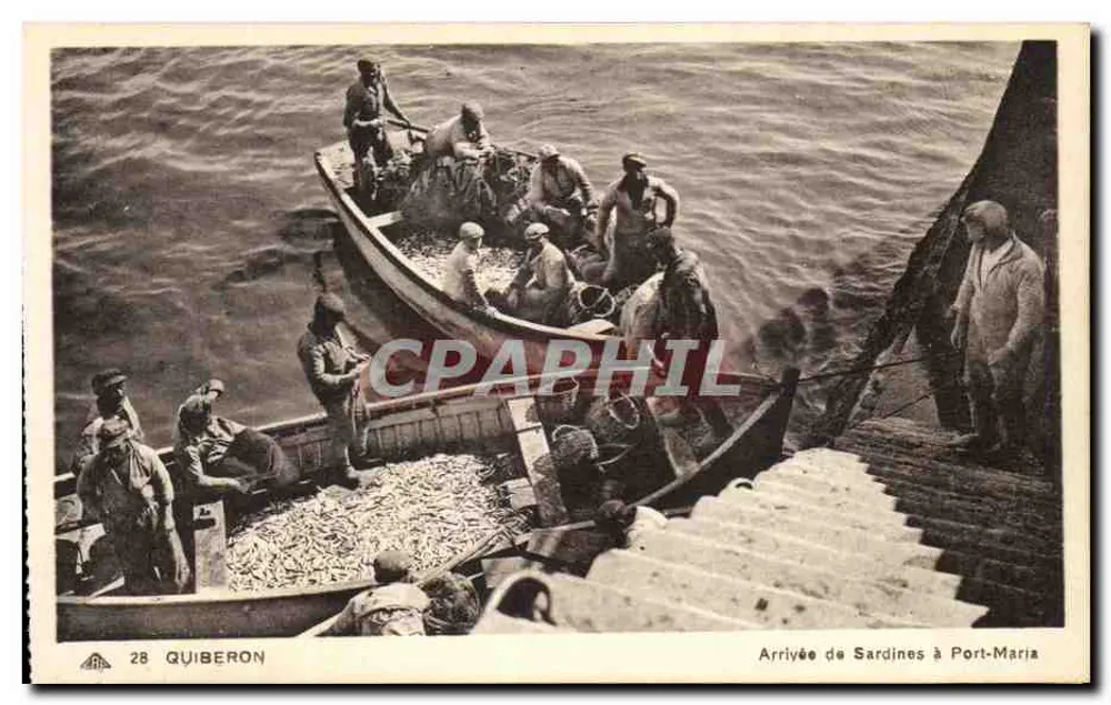 Ankunft von Sardinen am Port-Maria — Quiberon — Verlag: Strasssour-Geniltilienne - Vorderseite
