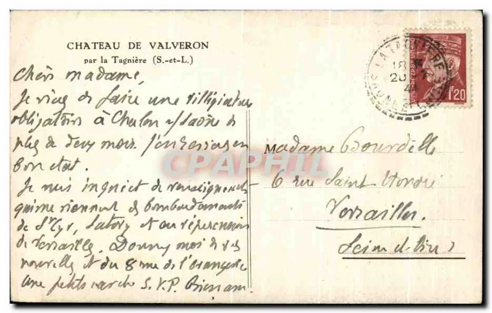 Castelo de Valveron — por la Tagnière (S.-et-L.) - Verso