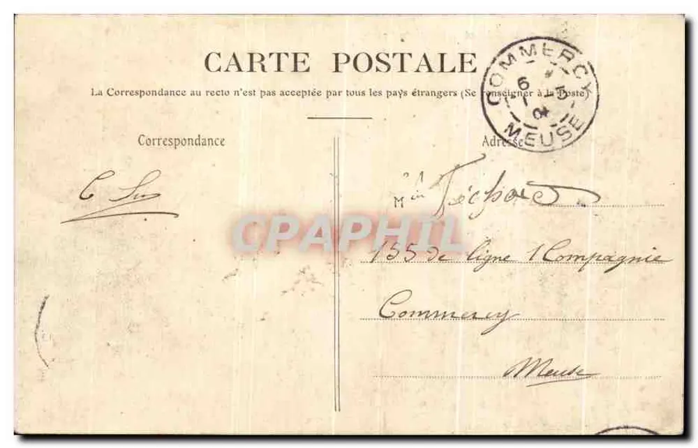 Laon — Die schräge Turm und das Tor von Soissons — E. C., Laon - Rückseite