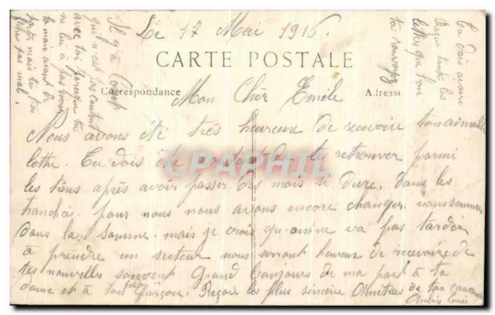 Grivesnes — A Igreja — L. Caron, fotografia-editora, Amiens - Verso