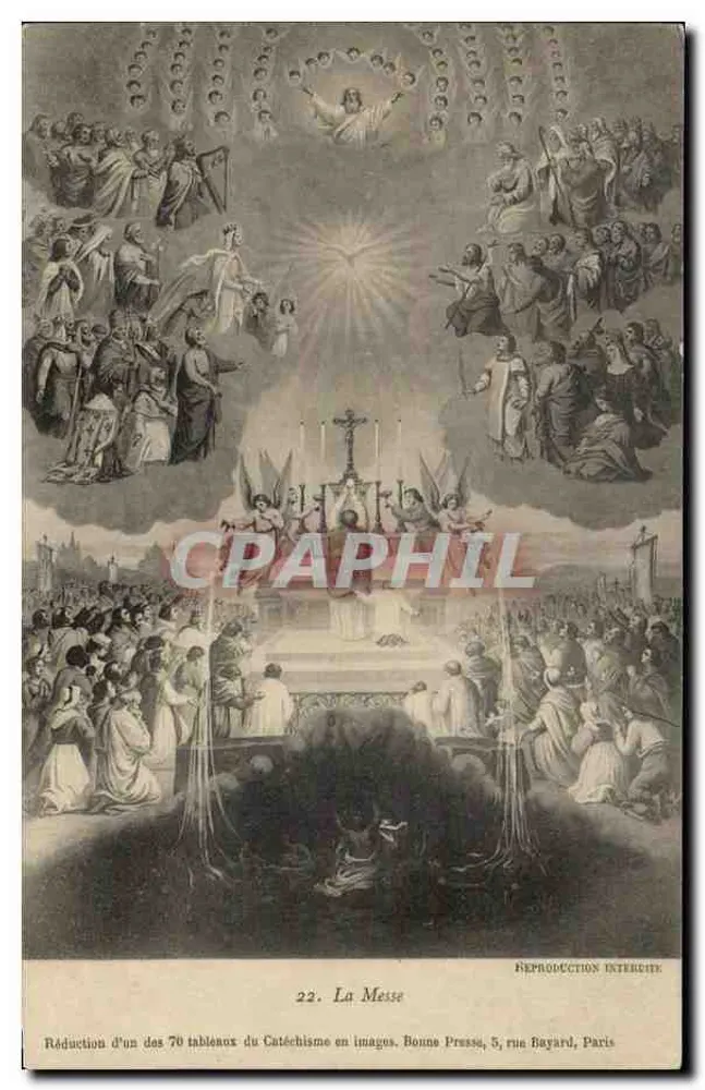 A Missa — Redução de um dos 70 quadros do Catéchismo em Imagens — Bonne Presse, 5 rue Bayard, Paris - Frente