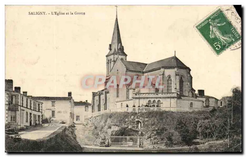 Saligny - A Igreja e a Gruta — editor não visível, número de série não visível - Frente