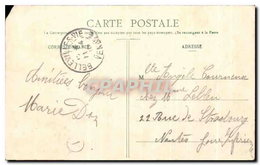 Saligny - A Igreja e a Gruta — editor não visível, número de série não visível - Verso