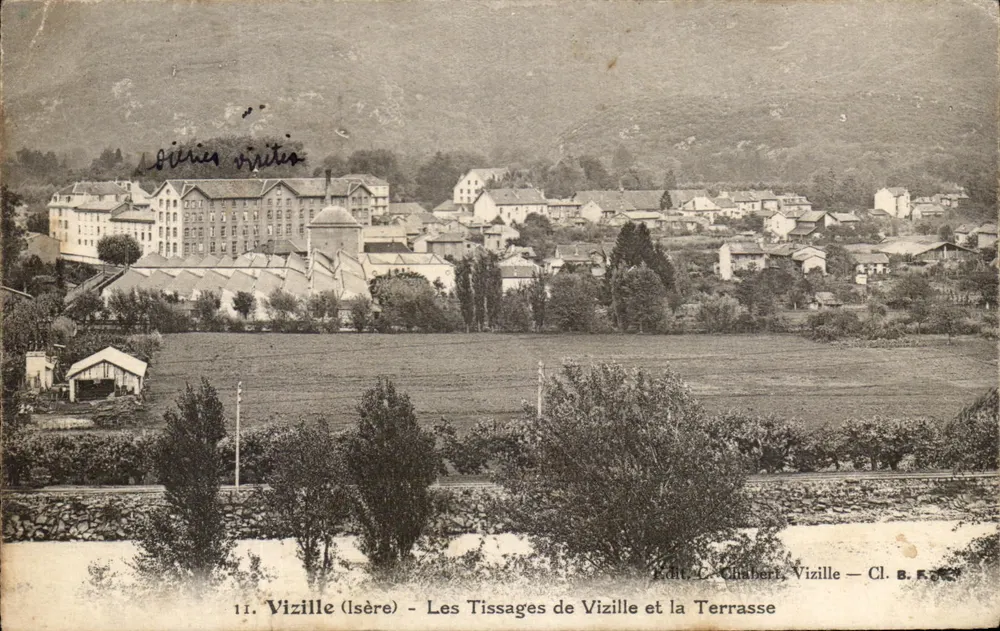 Vizille (Isère) - Les Tissages de Vizille und die Terrasse — Edit. C. Chabert, Vizille — Cl. B.F. 11 - Vorderseite
