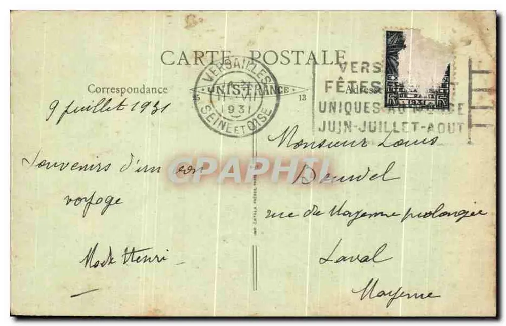 Vizille (Isère) - Les Tissages de Vizille und die Terrasse — Edit. C. Chabert, Vizille — Cl. B.F. 11 - Rückseite
