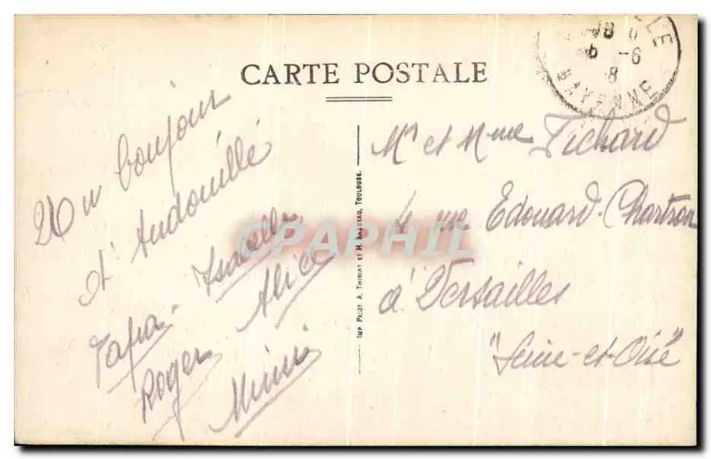 Andouillé (Mayenne) — Ponte de Rochefort — editor A. Thumat e H. Barraud - Verso