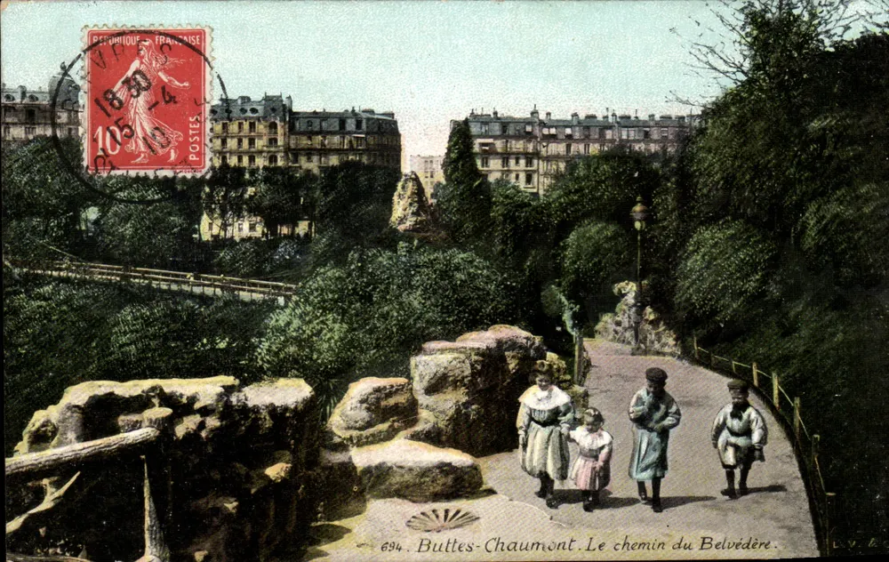 Buttes-Chaumont — Der Belvédère-Weg — L.V. B. - Vorderseite