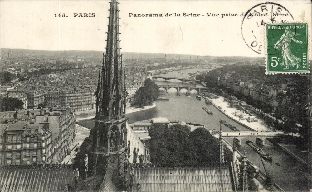 Paris - Panorama der Seine - Ansicht vom Notre-Dame — unbekannter Verlag, Nr. 145 - Vorderseite