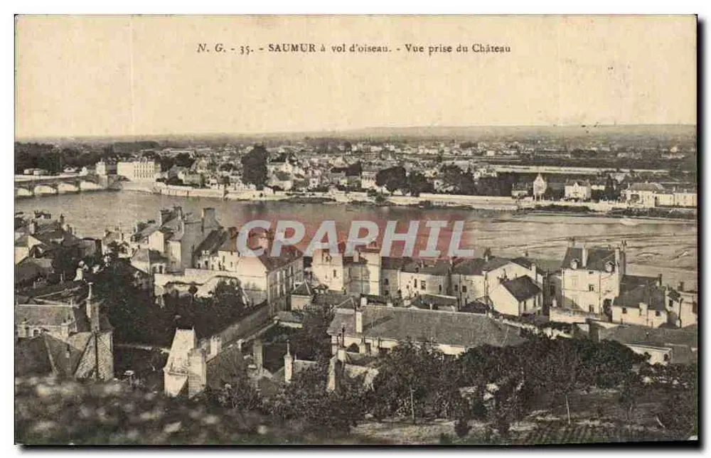 Saumur von oben - Ansicht vom Schloss genommen - N.G. - 35 - Vorderseite