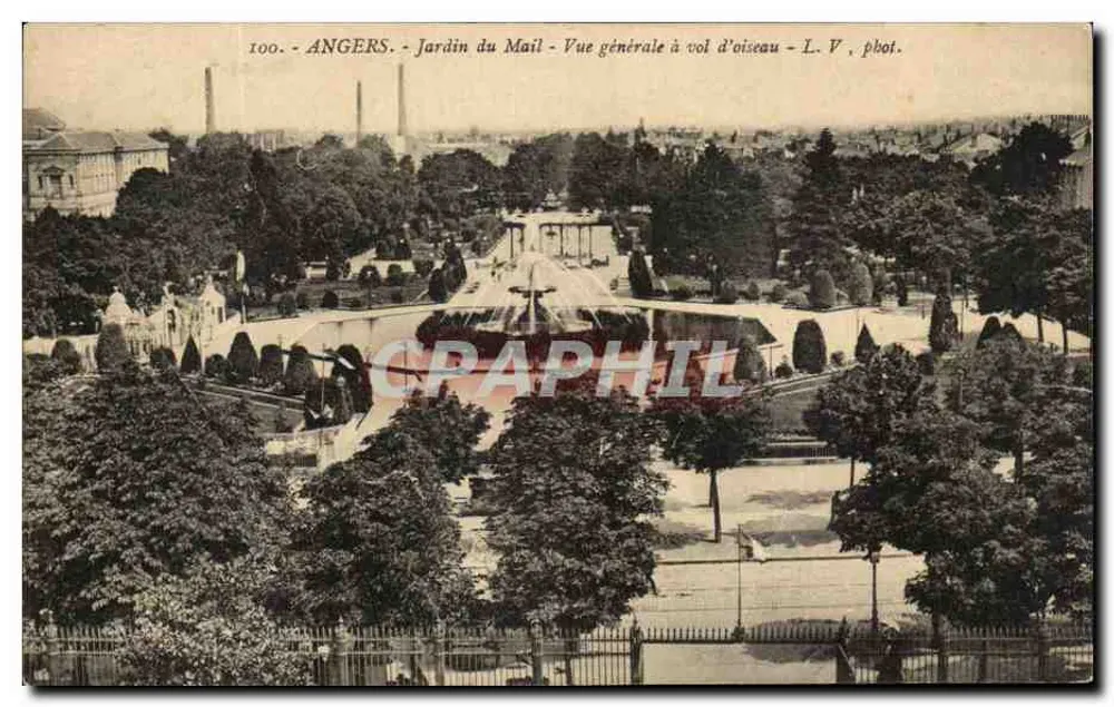 Angers - Jardin du Mail - Allgemeiner Vogelschau-Blick - L. V., phot. - Vorderseite