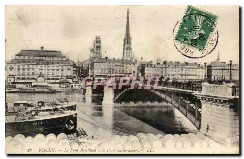 Rouen — Brücke Boieldieu und Brücke Saint-Séver — L.L. - Vorderseite