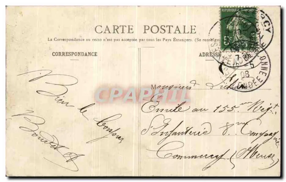 Femme à l'ombrelle — scène de plage — Édition des Nouvelles Galeries, N° 112 - Verso