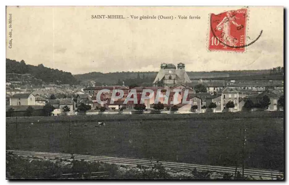 Saint-Mihiel — Allgemeiner Blick (West) — Eisenbahn — Verlag Colin, Seriennummer nicht sichtbar - Vorderseite