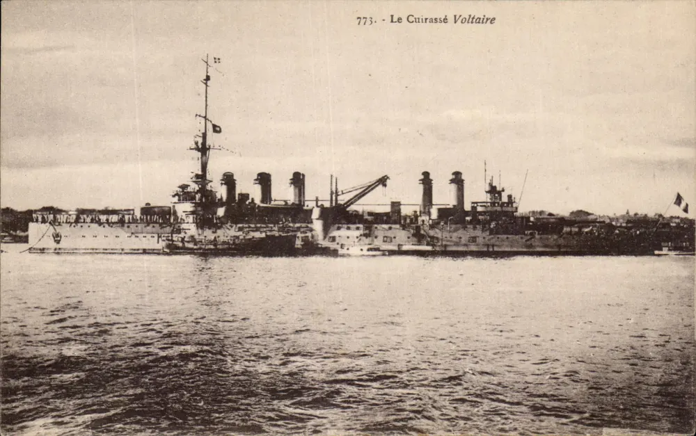 O Cuirassé Voltaire — Navio de guerra francês — Editor Laurent Nol, Rennes, n° 773 - Frente