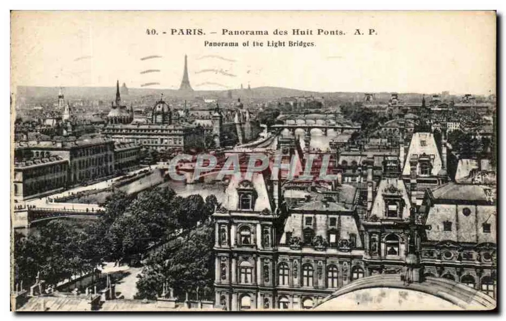 Paris — Panorama dos Oito Pontes — A.P. n°40 - Frente