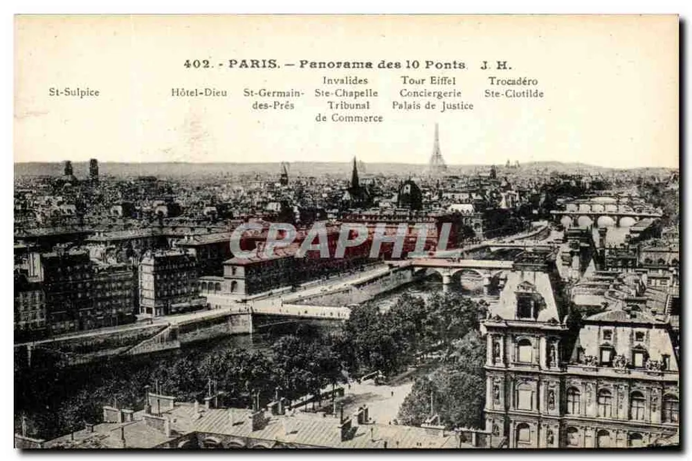 Paris — Panorama dos 10 Pontos — J.H. — n°402 - Frente