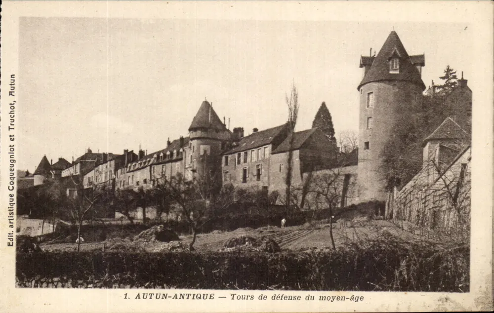 Autun — Mittelalterliche Verteidigungstürme — Edit. artistique Coqueugniot et Truchot, Autun - Vorderseite