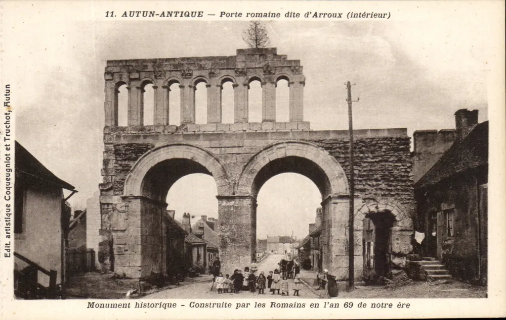 Autun-Antik — Römische Pforte genannt Arroux (Innenansicht) — Coqueugniet et Truchot, Autun - Vorderseite