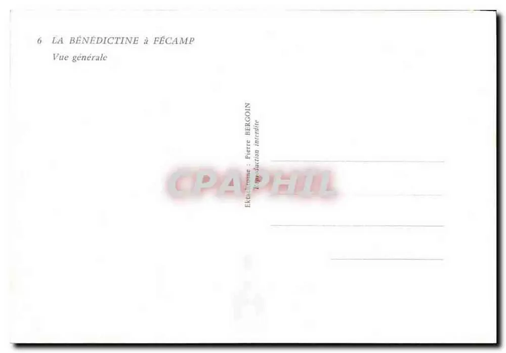 A Bénédictine em Fécamp — Vista geral — Editor Pierre Bergoin - Verso