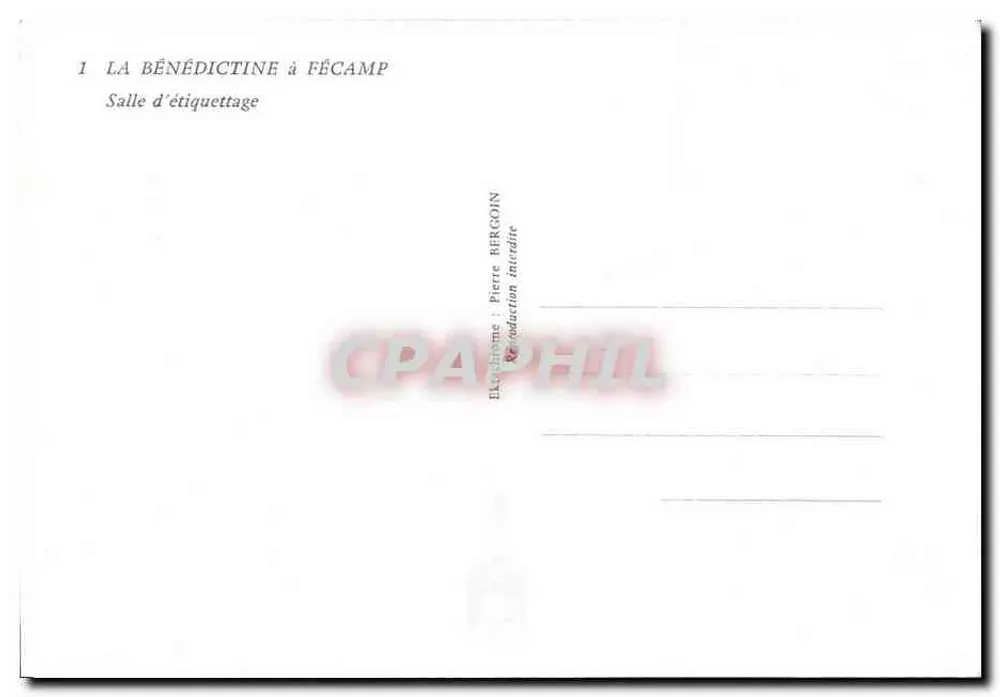 La Bénédictine in Fécamp — Etikettierraum — Verlag Pierre Bergoin - Rückseite