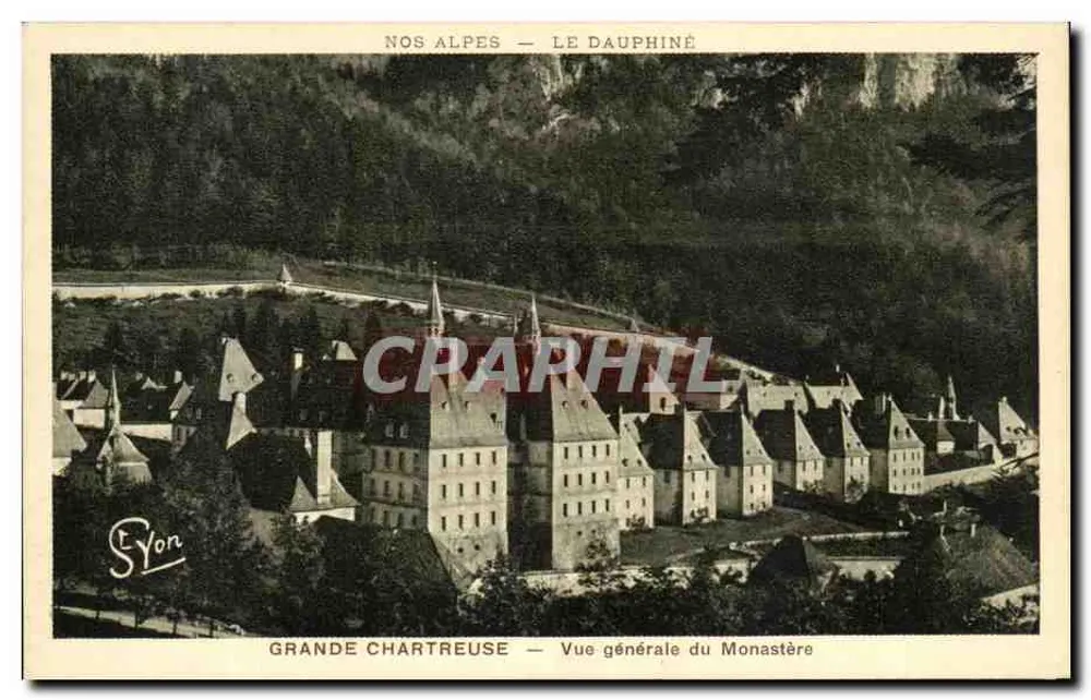 Grande Chartreuse — Vista geral do Mosteiro — Edição R. Girard, Grenoble - Frente