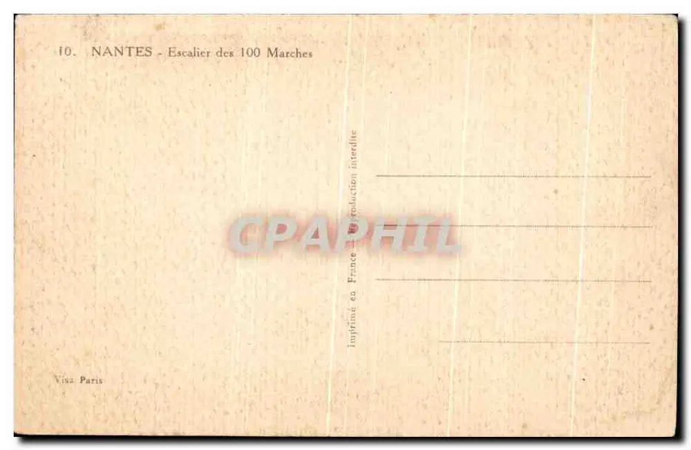 NANTES - Escada das 100 Escadas — Impressora Visa Paris, n°10 - Verso