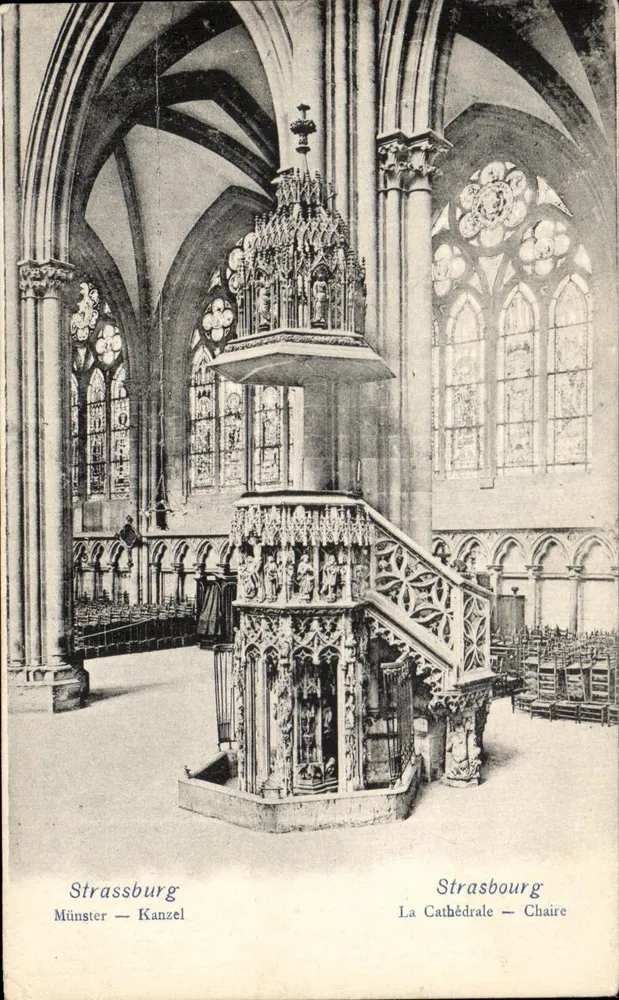 Straßburg — Kathedrale — Stuhl — Verleger Felix Laub - Vorderseite