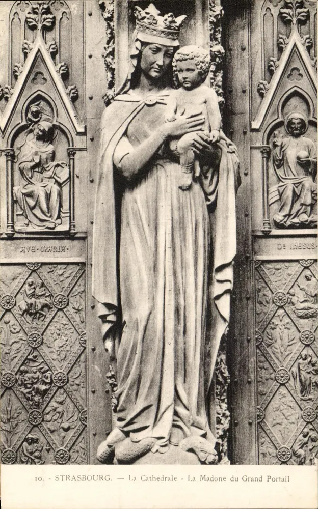Strasbourg — Ansicht der Kathedrale — Die Madonna des Großen Portals - Vorderseite
