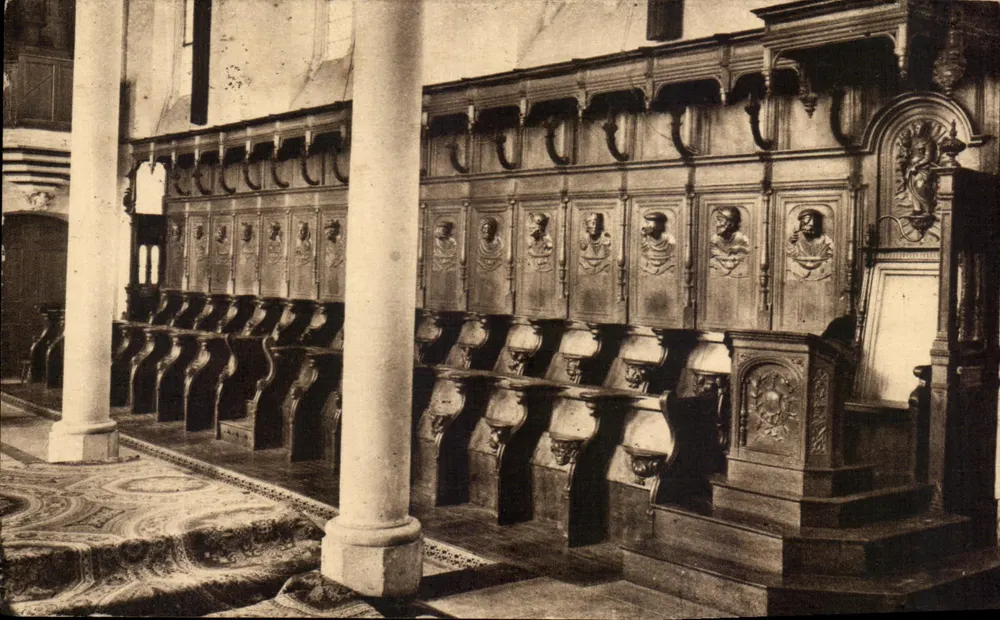 Die Chorbanken der Abtei Saint-Pierre de Solesmes, Sarthe, Ende des 16. Jahrhunderts — J. Malicot, phot. — Sable - Vorderseite