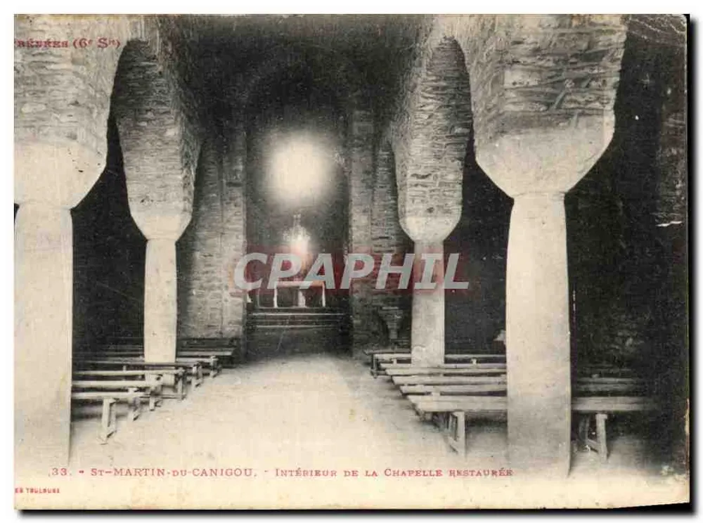 St-Martin-du-Canigou — Innenansicht der restaurierten Kapelle — Verlag: Les Toulouse, n°33 - Vorderseite