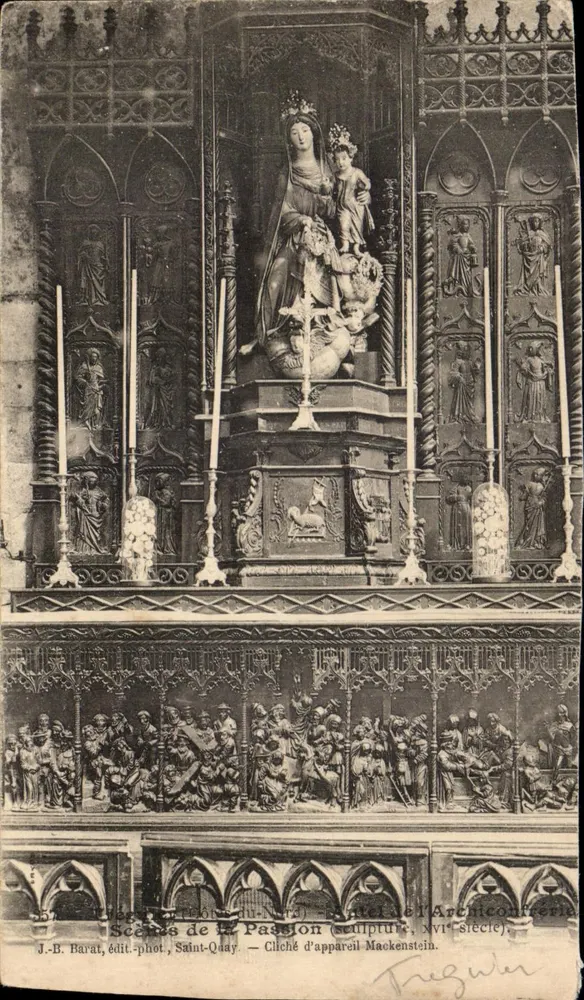 Cenas da Paixão — Altar do Arcebispo — Escultura do século XVI — J.-B. Barat, edit.-fot. Saint-Quay - Frente
